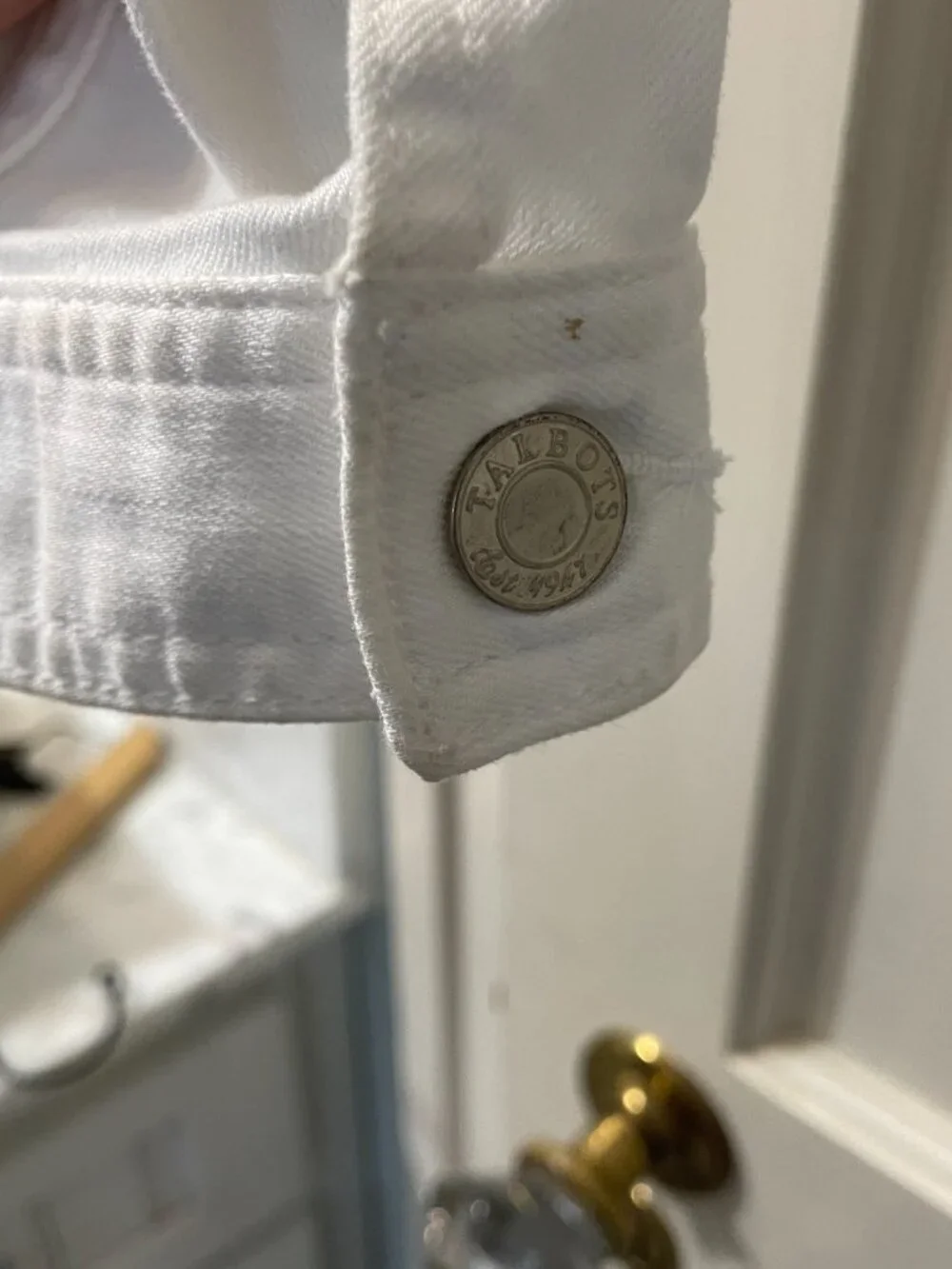 Talbots Classic Jean Jacket White Denim XS - Picture 6 of 8